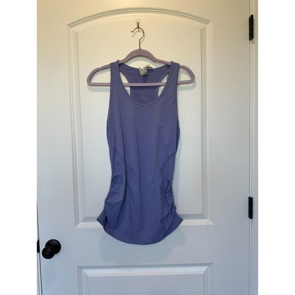 Athleta Ruched Side Racerback Tank Top Purple Size Large - Picture 1 of 9